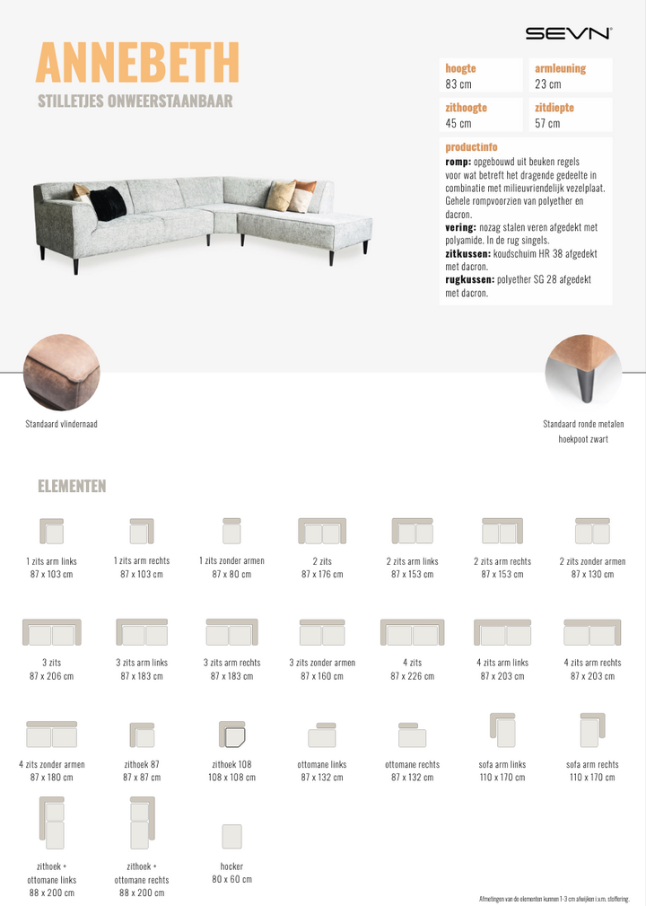 SEVN Annebeth zitbank