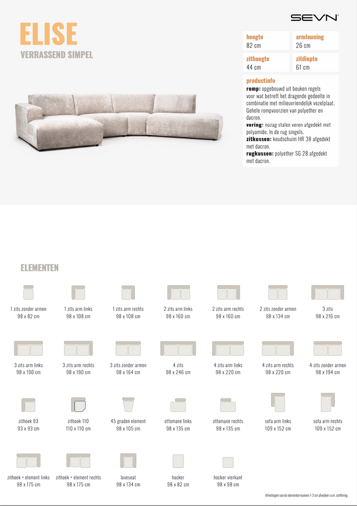 SEVN Elise zitbank