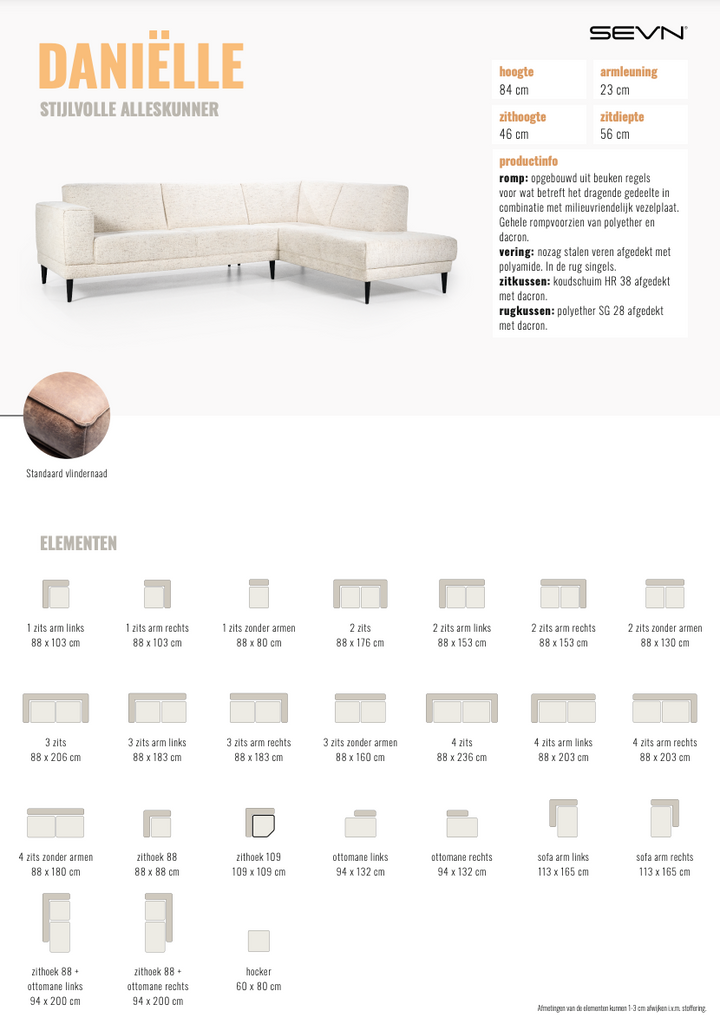 SEVN Daniëlle zitbank