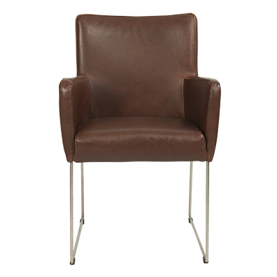 leren eetkamerstoel billy vooraanzicht