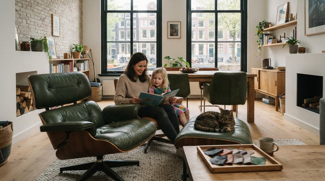 Een leren stoel kiezen voor thuis, met kinderen of huisdieren