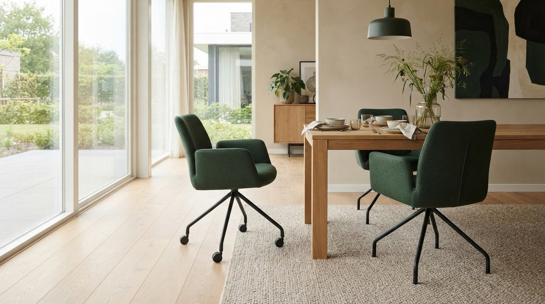 Eetkamerstoelen met wieltjes: dit zijn de belangrijkste afwegingen