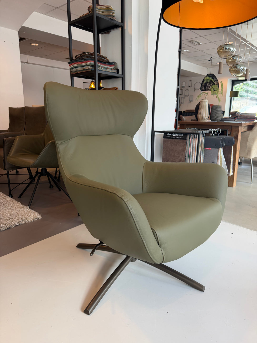 Bree's New World fauteuil Leyla leer groen