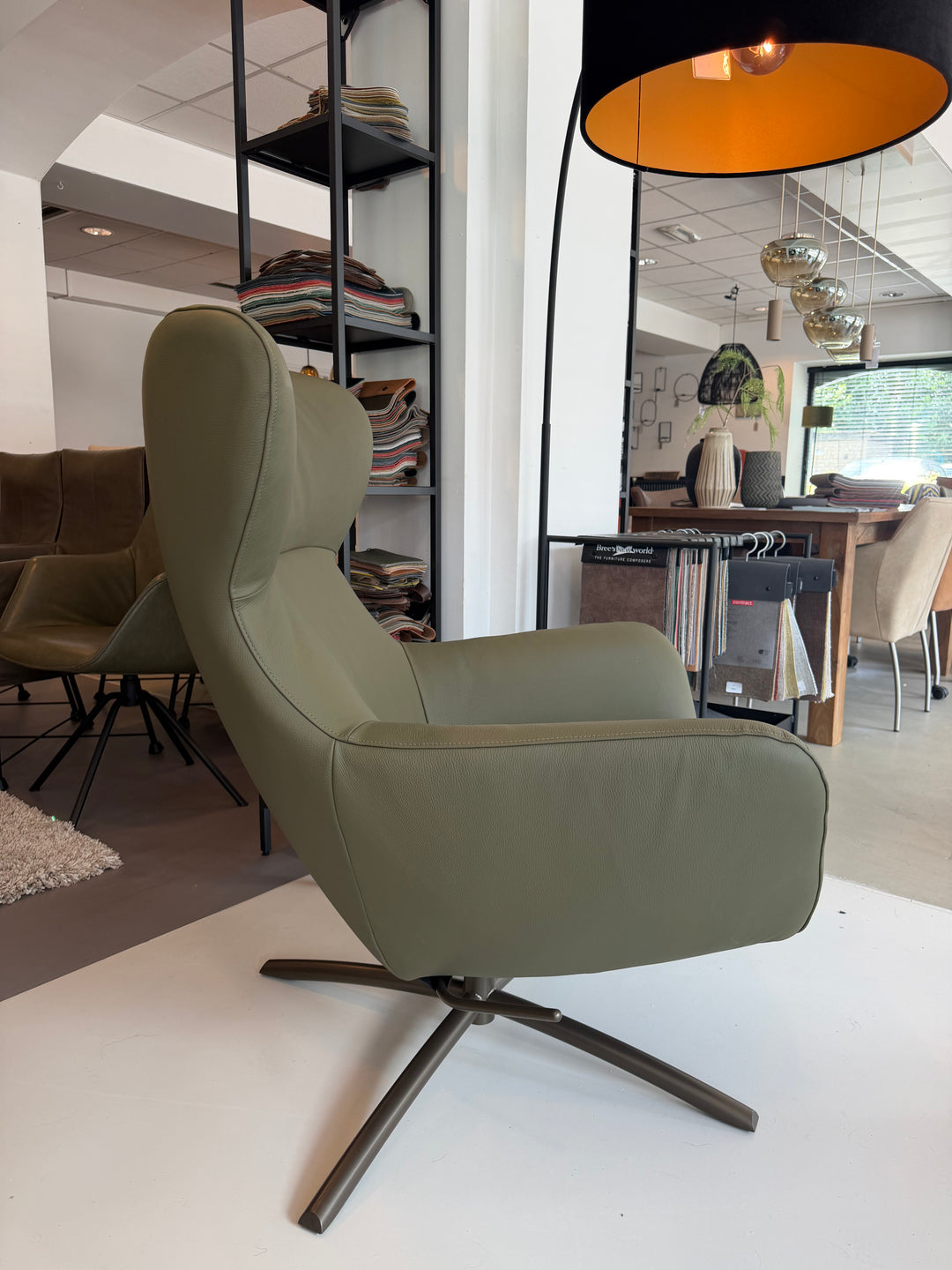 Bree's New World fauteuil Leyla leer groen