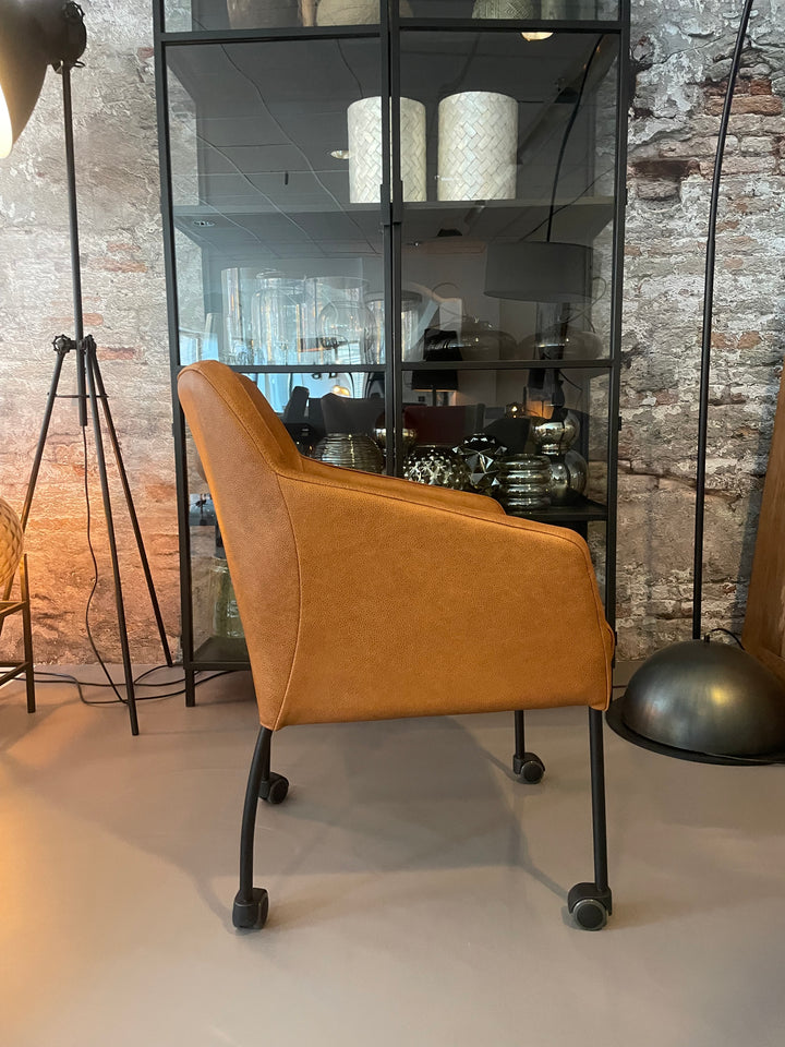 Eetkamerstoel Diana Rebound Cognac set van 8