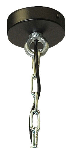 Hanglamp Industrieel Larino gun metal/gold leaf 80cm met ketting